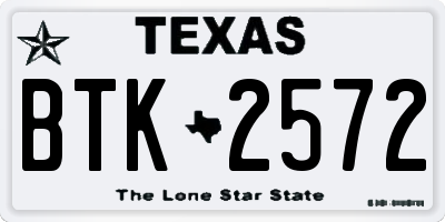 TX license plate BTK2572