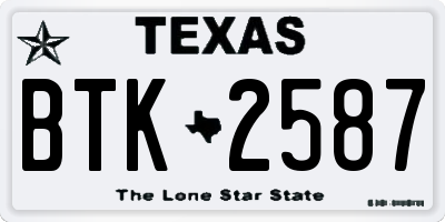 TX license plate BTK2587