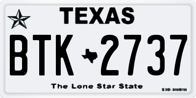 TX license plate BTK2737