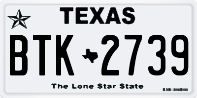 TX license plate BTK2739