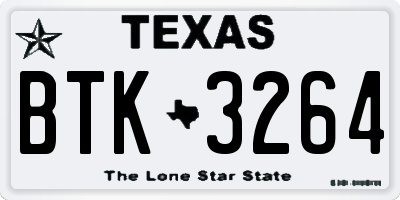 TX license plate BTK3264