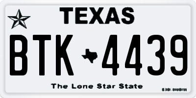 TX license plate BTK4439