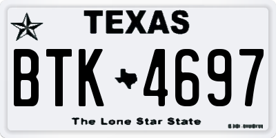 TX license plate BTK4697
