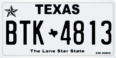 TX license plate BTK4813