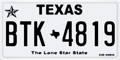 TX license plate BTK4819