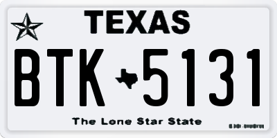 TX license plate BTK5131