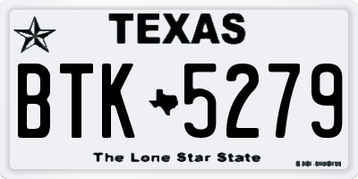 TX license plate BTK5279