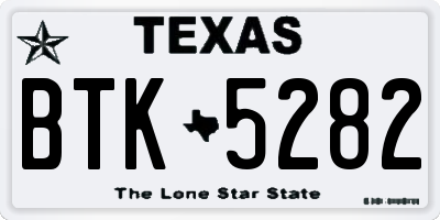 TX license plate BTK5282