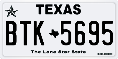 TX license plate BTK5695