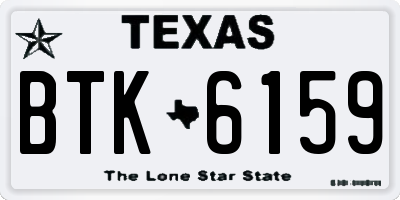 TX license plate BTK6159