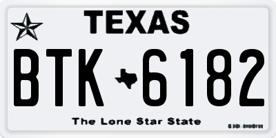 TX license plate BTK6182
