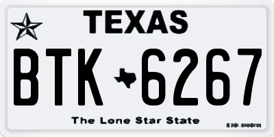 TX license plate BTK6267