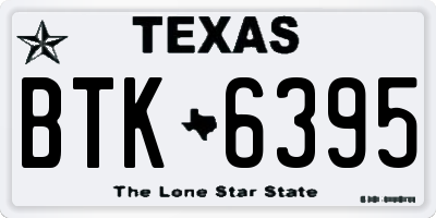 TX license plate BTK6395