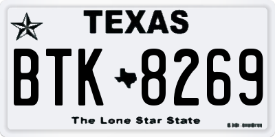 TX license plate BTK8269