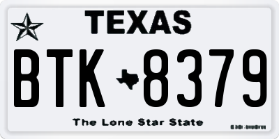 TX license plate BTK8379