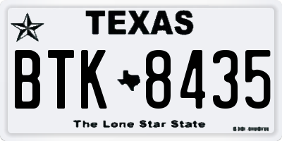 TX license plate BTK8435