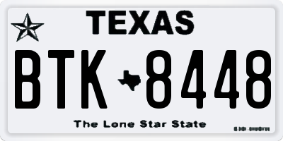 TX license plate BTK8448