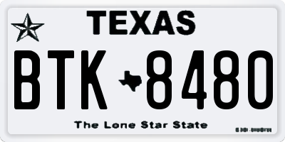 TX license plate BTK8480