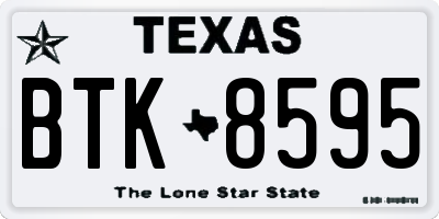 TX license plate BTK8595