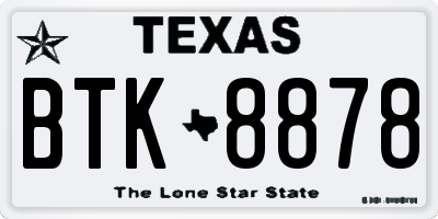 TX license plate BTK8878