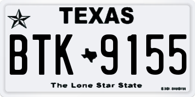 TX license plate BTK9155