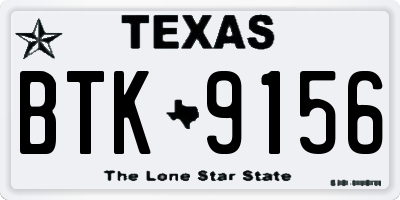 TX license plate BTK9156