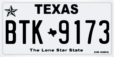 TX license plate BTK9173