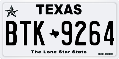 TX license plate BTK9264