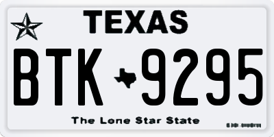 TX license plate BTK9295