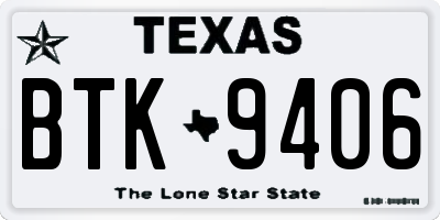 TX license plate BTK9406