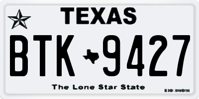 TX license plate BTK9427