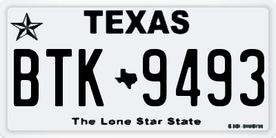 TX license plate BTK9493