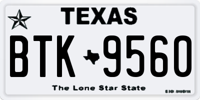 TX license plate BTK9560