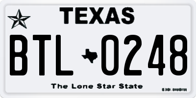 TX license plate BTL0248