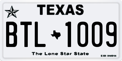 TX license plate BTL1009