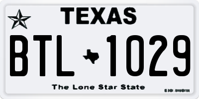 TX license plate BTL1029