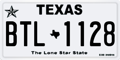TX license plate BTL1128