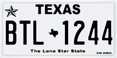 TX license plate BTL1244