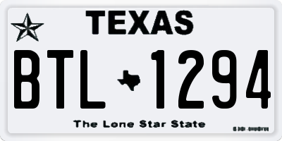 TX license plate BTL1294