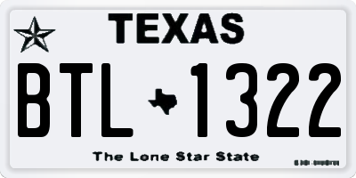 TX license plate BTL1322