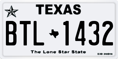 TX license plate BTL1432