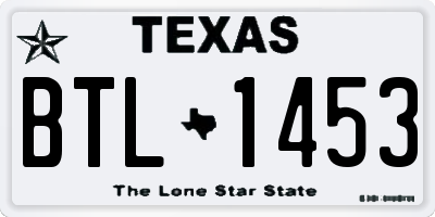 TX license plate BTL1453