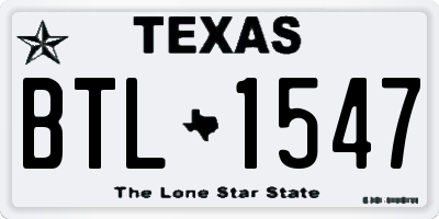 TX license plate BTL1547