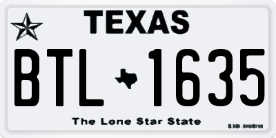 TX license plate BTL1635