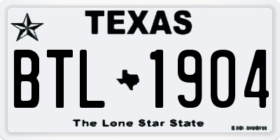 TX license plate BTL1904
