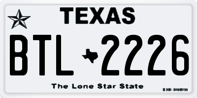 TX license plate BTL2226