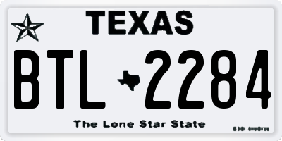 TX license plate BTL2284