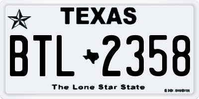 TX license plate BTL2358