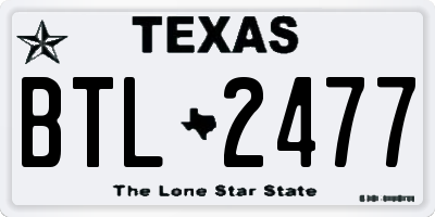 TX license plate BTL2477