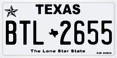 TX license plate BTL2655
